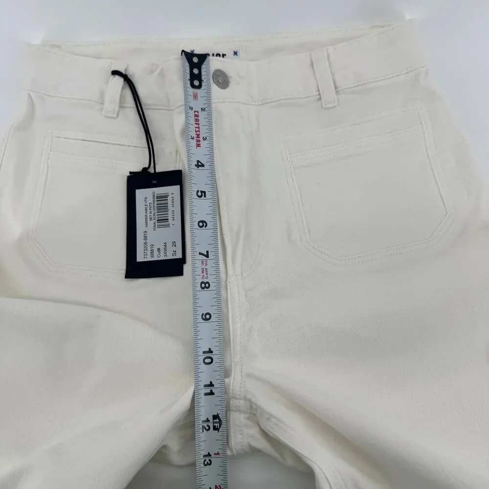 Paige Harper Ankle With Vintage Set in pockets Sz29 NWT Wide Leg High Rise White - Picture 11 of 14